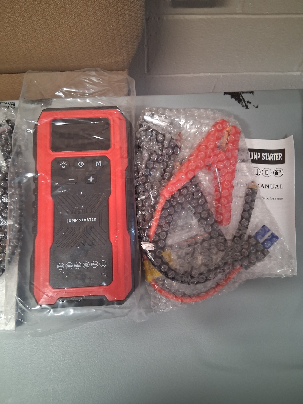 New 8000A Emergency Jump Starter with LED Display & 200 PSI Tire Inflator.